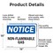 Signmission Non-Flammable Gases OSHA Notice Sign, Aluminum, 14in W x 10in L, 2PK OS-2PACK-NS-A-1014-L-15064 - alternate 7